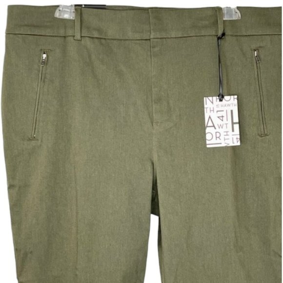 41 Hawthorn Francis Straight Leg Cotton Blend Ankle Pants - Olive Green - 22W - Picture 5 of 12